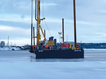 Einsatz des Single-Column-Mixing Verfahrens in Schweden von Bauer Spezialtiefbau